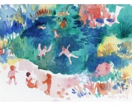 Zwemmen in de rivier Zwemmen in de rivier