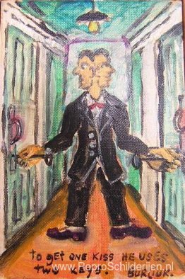 Om één kus te krijgen, gebruikt hij twee sleutels Om één kus te krijgen, gebruikt hij twee sleutels