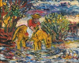 Man op een geel paard Man op een geel paard