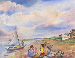 Dag op het strand, Hamptons, Long Island Dag op het strand, Hamptons, Long Island