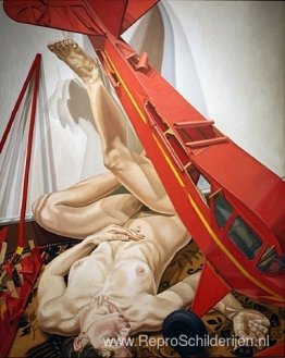 Naakt met rood modelvliegtuig Naakt met rood modelvliegtuig