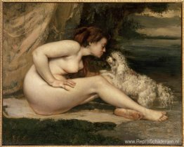 Vrouwelijk naakt met hond (portret van Leotine Renaude) Vrouwelijk naakt met hond (portret van Leotine Renaude)