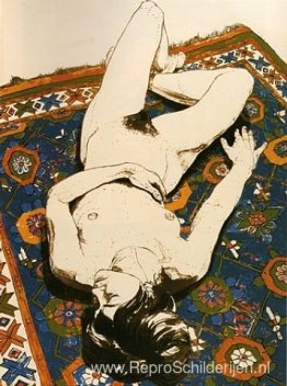 Figuur liggend op tapijt Figuur liggend op tapijt