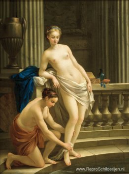 Griekse vrouw aan het bad Griekse vrouw aan het bad