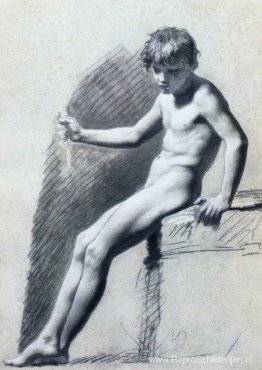 Zittend naakt figuur Zittend naakt figuur