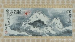 Ophelderend weer na sneeuw op de top van de berg Fuji Ophelderend weer na sneeuw op de top van de berg Fuji