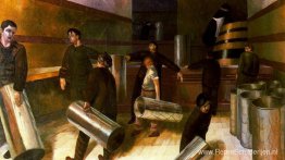 Thee-urnen vullen Thee-urnen vullen