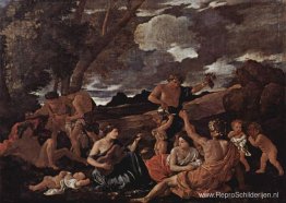 Andrians of Het grote bacchanaal met een vrouw die op een luit s Andrians of Het grote bacchanaal met een vrouw die op een luit s