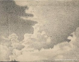 Schets van landschap en wolken Schets van landschap en wolken