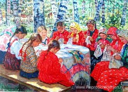 Handwerklessen in een Russisch dorp Handwerklessen in een Russisch dorp