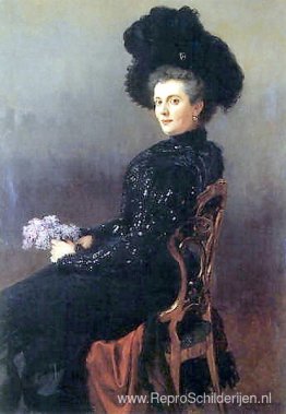 Portret van een dame in de stoel Portret van een dame in de stoel