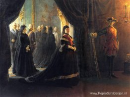 Catherine II (1729-96) bij de kist van keizerin Elizabeth (1709- Catherine II (1729-96) bij de kist van keizerin Elizabeth (1709-