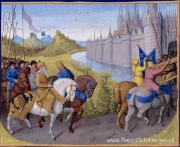 Kruisvaarders arriveerden in Constantinopel. Slag tussen de Fran Kruisvaarders arriveerden in Constantinopel. Slag tussen de Fran