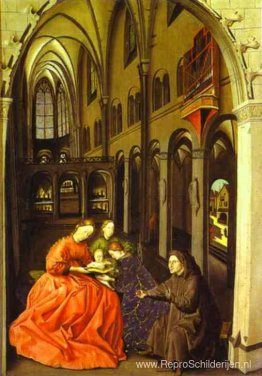 Madonna en heiligen in een kerk Madonna en heiligen in een kerk