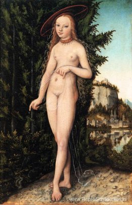 Venus staande in een landschap Venus staande in een landschap