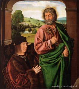 Peter II, hertog van Bourbon, gepresenteerd door St. Peter, link Peter II, hertog van Bourbon, gepresenteerd door St. Peter, link
