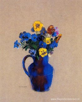Vaas met bloemen viooltjes Vaas met bloemen viooltjes