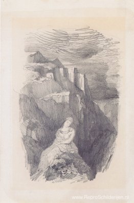 Vrouw en het berglandschap Vrouw en het berglandschap