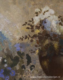 Bloemen in een zwarte vaas Bloemen in een zwarte vaas