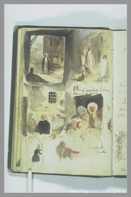 Straten en winkels met karakters, handgeschreven notities Straten en winkels met karakters, handgeschreven notities