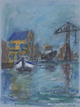 Oude scheepswerf Groenland met kraan te Wittenburg, Amsterdam Oude scheepswerf Groenland met kraan te Wittenburg, Amsterdam