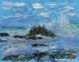 Zeegezicht aan de kust van Normandië, vlakbij Petit Dalles, Fran Zeegezicht aan de kust van Normandië, vlakbij Petit Dalles, Fran