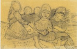 Vijf kinderen aan de rand van de weide Vijf kinderen aan de rand van de weide
