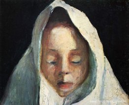 Stilleven, kinderhoofd met een witte doek Stilleven, kinderhoofd met een witte doek