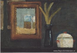 Stilleven met suikerpot en hyacint in een glas Stilleven met suikerpot en hyacint in een glas