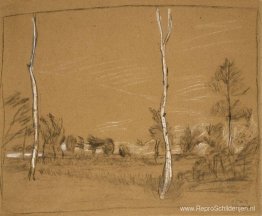 Landschap met berkenbomen Landschap met berkenbomen