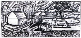Landschap met twee dieren Landschap met twee dieren