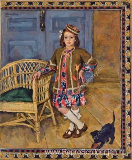 Het meisje in de Kaukasus-jurk met een kat (Margot) Het meisje in de Kaukasus-jurk met een kat (Margot)
