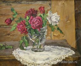 Stilleven. Rozen op een gele achtergrond. Stilleven. Rozen op een gele achtergrond.