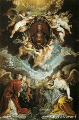 De Madonna della Vallicella Aanbeden door serafijnen en cherubij De Madonna della Vallicella Aanbeden door serafijnen en cherubij