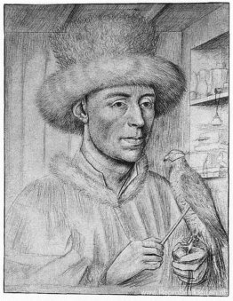 Portret van een man met een valk Portret van een man met een valk