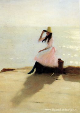 Jonge vrouw op het strand Jonge vrouw op het strand