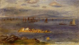 De kust van Bretagne, vissersboten De kust van Bretagne, vissersboten