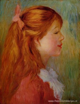 Jong meisje met lang haar in profiel Jong meisje met lang haar in profiel