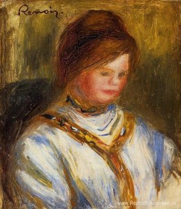 Vrouw in een blauwe blouse Vrouw in een blauwe blouse