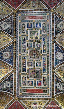Plafond van de Piccolomini-bibliotheek in de kathedraal van Sien Plafond van de Piccolomini-bibliotheek in de kathedraal van Sien