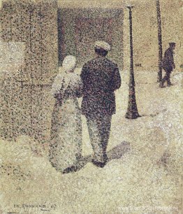 Paar op straat Paar op straat