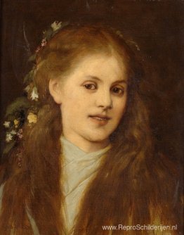 Vrouw met bloemen in haar haar Vrouw met bloemen in haar haar