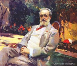 Raimundo de Madrazo in zijn Parijse tuin Raimundo de Madrazo in zijn Parijse tuin