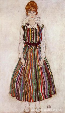 Portret van Edith Schiele, de vrouw van de kunstenaar Portret van Edith Schiele, de vrouw van de kunstenaar