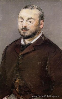 Portret van componist Emmanual Chabrier Portret van componist Emmanual Chabrier
