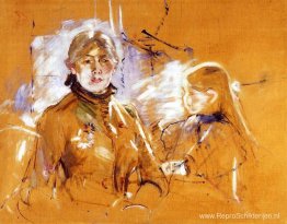 Portret van Berthe Morisot en haar dochter Portret van Berthe Morisot en haar dochter