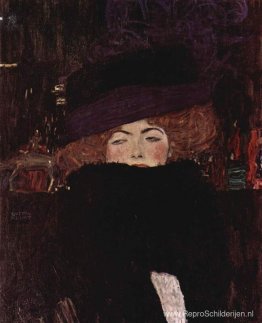 Dame met hoed en verenboa Dame met hoed en verenboa