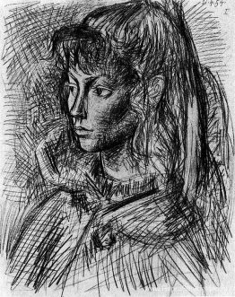 Portret van Sylvette David Portret van Sylvette David