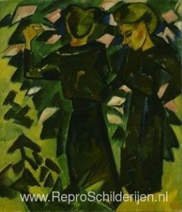 Twee meisjes in een tuin Twee meisjes in een tuin