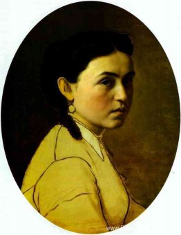 Portret van Yelena Perova, geboren Scheins, de eerste vrouw van Portret van Yelena Perova, geboren Scheins, de eerste vrouw van